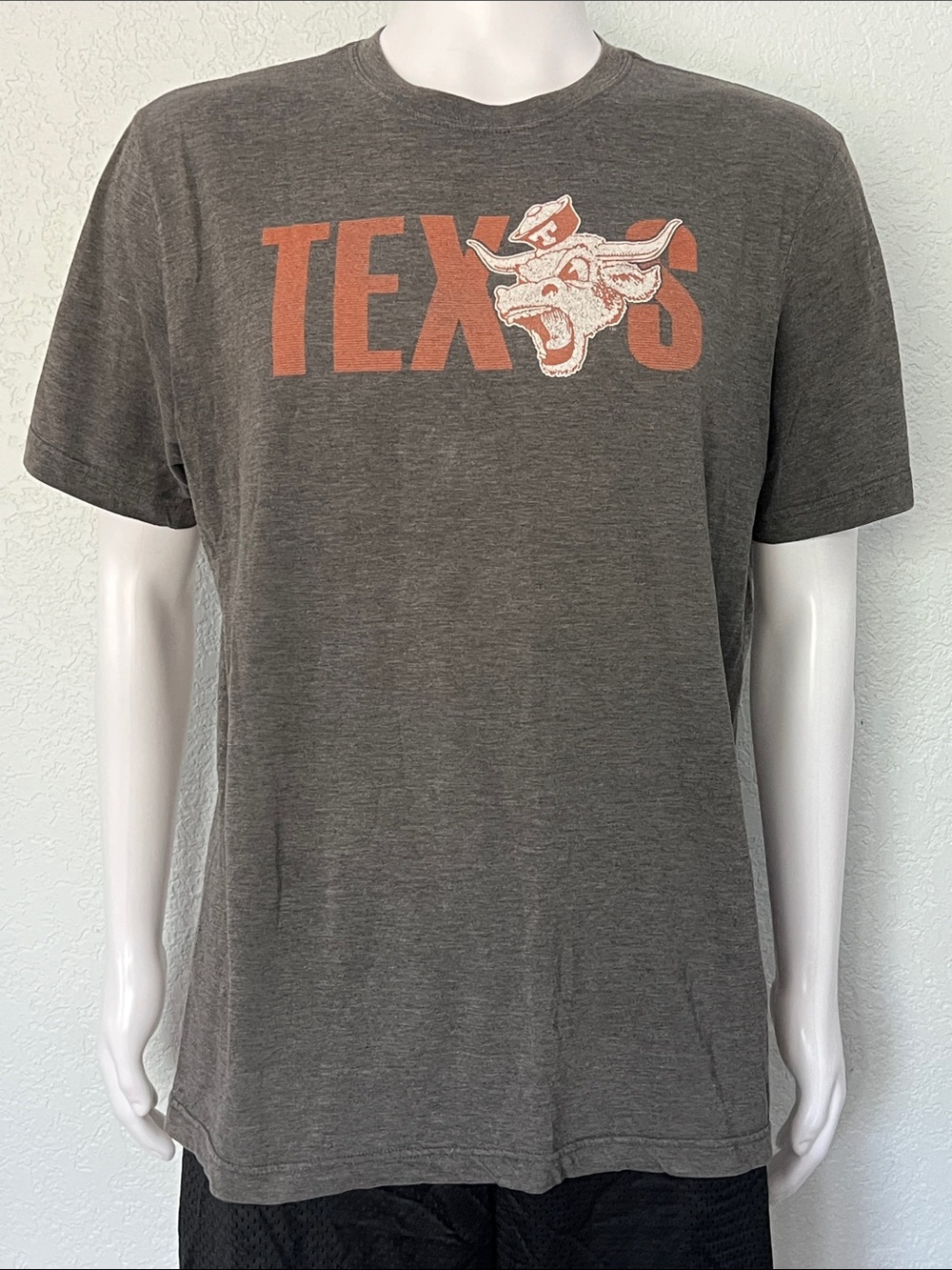 Nike Texas Longhorns Bevo Game Day Vintage Style NCAA Gray T Shirt Mens Sz Large